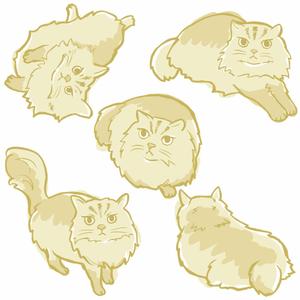 rietoyou (rietoyou)さんの猫のイラスト５種類　キャラクターデザインへの提案