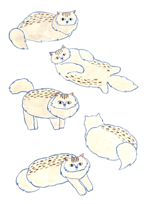 Leo Design Atelier (Tmk0817)さんの猫のイラスト５種類　キャラクターデザインへの提案