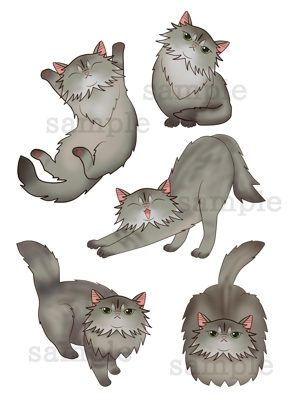 千石彩翔（せんごくあいと） (sengoku01)さんの猫のイラスト５種類　キャラクターデザインへの提案