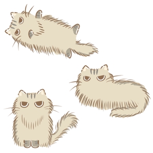 リンゴアザラシ (ringoazarashi)さんの猫のイラスト５種類　キャラクターデザインへの提案