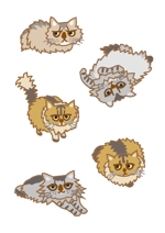 saomaritreeさんの猫のイラスト５種類　キャラクターデザインへの提案