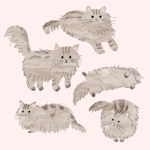 sera53 (sera53)さんの猫のイラスト５種類　キャラクターデザインへの提案