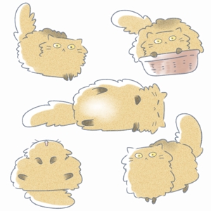 naru (narunell)さんの猫のイラスト５種類　キャラクターデザインへの提案
