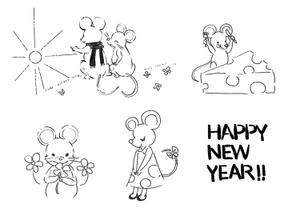 アオイモリ (aoimori-illust)さんの年賀状のデザイン　「ねずみ」のイラスト6種類ほど　昨年までのイメージサンプルあり♪への提案
