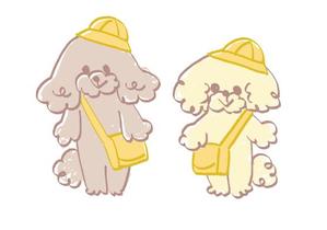 よしだ ()さんの犬２頭のキャラクターデザインへの提案