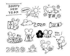 渡辺恵美 (matsumegu)さんの年賀状のデザイン　「ねずみ」のイラスト6種類ほど　昨年までのイメージサンプルあり♪への提案
