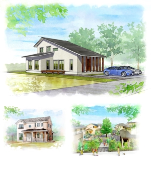 yaegaki400sfさんの住宅　外観　パース図への提案