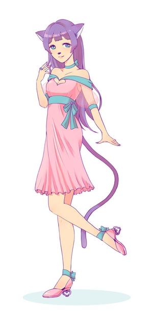 かな ()さんの猫の擬人化のキャラクターデザインへの提案