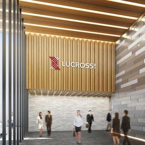 amaneku (amaneku)さんの新規建築６階建てオフィスビル名称「ＬＵＣＲＯＳＳ　ＢＬＤ」（ラクロス　ビルディング）のロゴへの提案