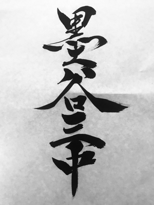 カヨカリ (Kayokoo)さんの漢字四文字「墨谷三中」を筆でへの提案