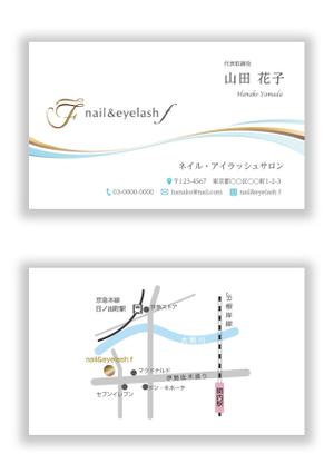 mizuno5218 (mizuno5218)さんのネイル・アイラッシュサロン　nail&eyelash f の名刺デザインへの提案