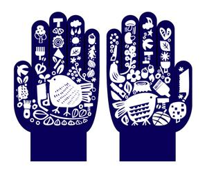 Design co.que (coque0033)さんのDIYに使うカラフル軍手の内側（手のひら側）デザインへの提案