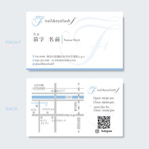 W_design. (wakapon1987)さんのネイル・アイラッシュサロン　nail&eyelash f の名刺デザインへの提案