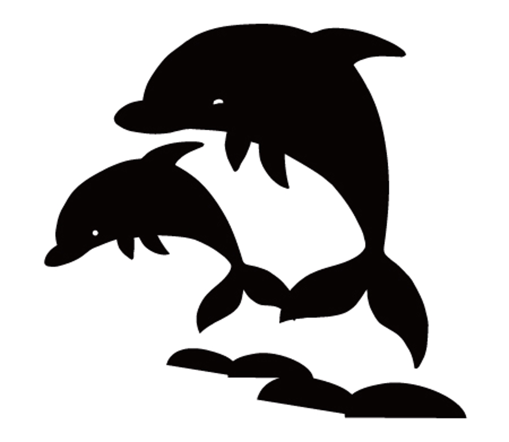 クジラ・イルカのシルエットタイプのイラスト作成