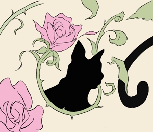 三上さら (iorikiibe)さんの【商用利用】かわいい猫や薔薇柄のイラストへの提案