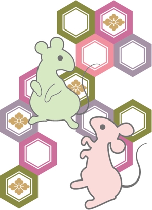 かすみゆう (ToruKuwabata)さんの年賀状用のネズミのイラストへの提案