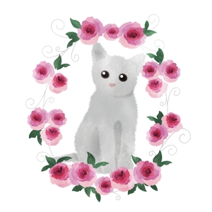 sum 75 (sum75)さんの【商用利用】かわいい猫や薔薇柄のイラストへの提案