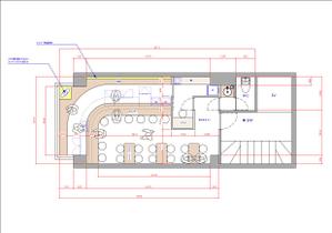 Figaro (figaro02)さんの新規オープンするメイドバーの内装プラン（平面図）募集への提案