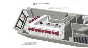 奈良みかん (keisawagu)さんの新規オープンするメイドバーの内装プラン（平面図）募集への提案
