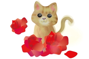 やちよ (yachiyo05)さんの【商用利用】かわいい猫や薔薇柄のイラストへの提案