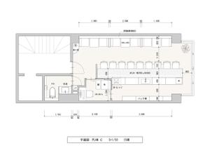 江口　顕 (eguchi-K)さんの新規オープンするメイドバーの内装プラン（平面図）募集への提案