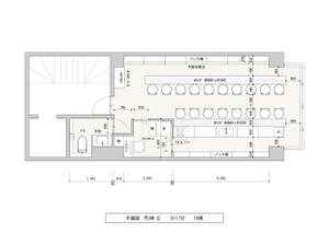 江口　顕 (eguchi-K)さんの新規オープンするメイドバーの内装プラン（平面図）募集への提案