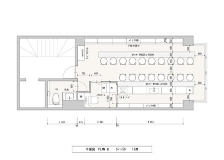 Eguchi Kさんの事例 実績 提案 新規オープンするメイドバーの内装プラン 平面図 募集 全てカウンター席 E クラウドソーシング ランサーズ