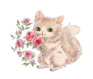 シライシ ミホ (kobami_2q)さんの【商用利用】かわいい猫や薔薇柄のイラストへの提案