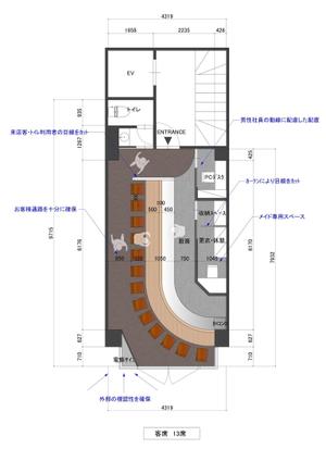 ucreate ()さんの新規オープンするメイドバーの内装プラン（平面図）募集への提案