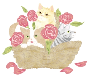 なずなデザイン (NazunaRina)さんの【商用利用】かわいい猫や薔薇柄のイラストへの提案