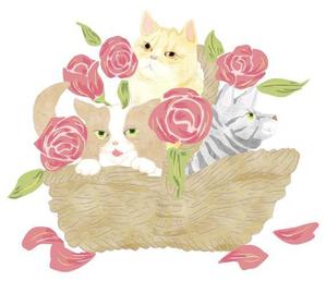 なずなデザイン (NazunaRina)さんの【商用利用】かわいい猫や薔薇柄のイラストへの提案