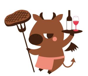 NonnoDesignLabo 片岡希 (NozomiKataoka)さんの牛肉をメインにお酒が飲める　肉バルのロゴにも使えるイメージキャラクターへの提案