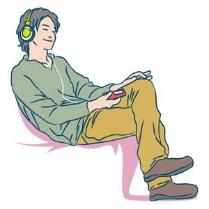 さんの音楽を聴いている人のイラストへの提案