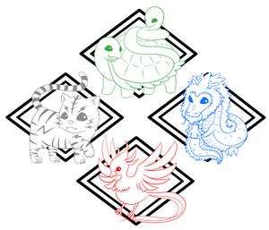 絵上あち (egami-achi)さんの四神獣のイラストへの提案