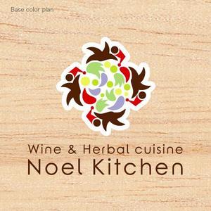 awn (awn_estudio)さんの「Wine & Herbal cuisine Noel Kitchen　（ワイン食堂）」のロゴ作成への提案