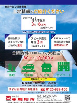 中島健一 (fago)さんの不動産仲介業者向けに『土地仕入強化しています情報求む』のチラシへの提案