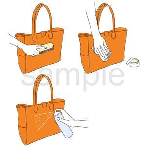 lantostos (lantostos)さんのバッグのお手入れ方法イラストへの提案