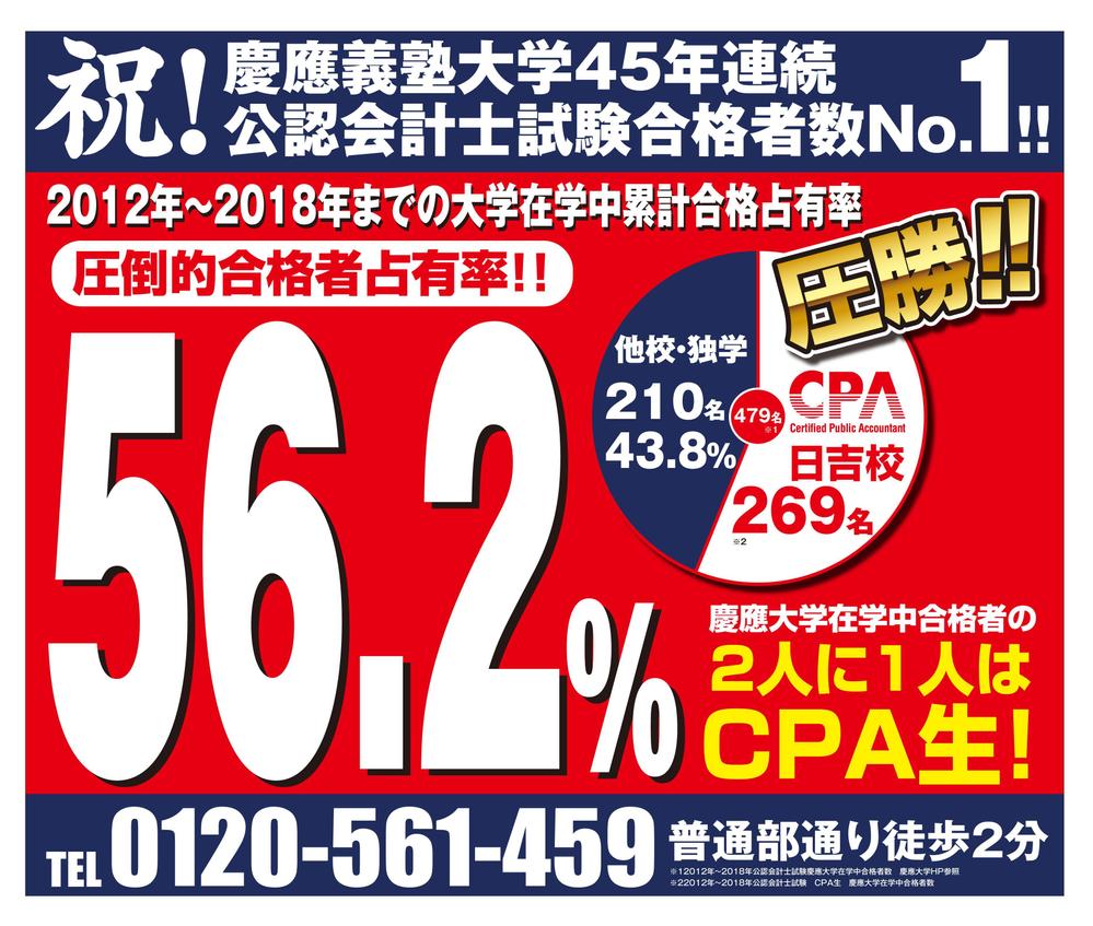 公認会計士の予備校による壁面広告デザイン依頼