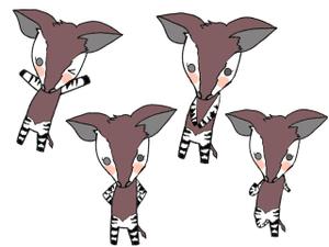 羽根　志保 (hane-shiho)さんのオカピのキャラクターデザインへの提案