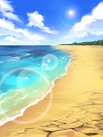 むくぽこ (mukupoko0908)さんのソーシャルゲームに使用する背景イラスト（海岸）への提案