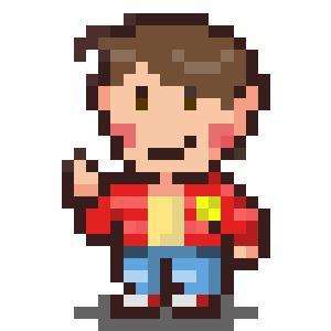 エレファントスタジオ (elephant_studio)さんのsfc風ドット絵（男の子）を募集　カフェバーの看板に使用しますへの提案
