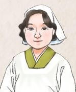 鈴丸 (suzumarushouten)さんのおかあちゃん（割烹着姿）のキャラクターデザイン【バストアップでOK】への提案