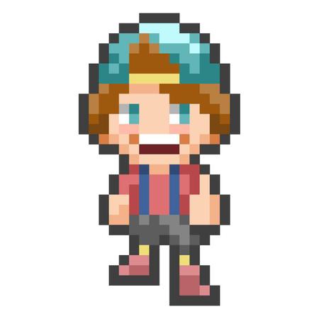 Komekami00さんの事例 実績 提案 Sfc風ドット絵 男の子 を募集 カフェバーの看板に使用します Mother2様はじ クラウドソーシング ランサーズ