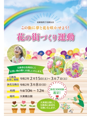 ニマル (Nimaru)さんの商店街のイベント、花の街つくり運動のチラシ作成への提案