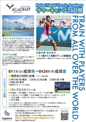 Chappy (chappy02)さんのRafael Nadal Tennis Academyサマーキャンプ２４日間への提案