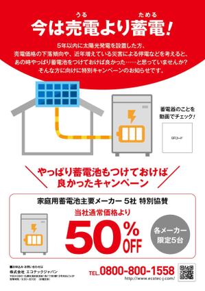 BASIC (do-basic)さんの家庭用蓄電池のキャンペーンチラシ　作成依頼への提案