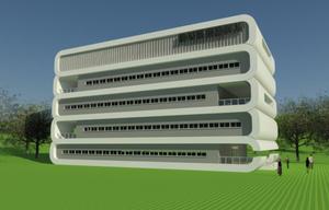 specnicle (architeru)さんの5階建て会社事務所の建築パースへの提案
