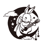 もくもくや/岡田 (mokumokuya_okada)さんのリボンをつけたうさぎ・星・月・ギターを入れたキャラクターのデザインへの提案