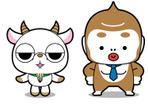 NonnoDesignLabo 片岡希 (NozomiKataoka)さんの説明動画に登場するヤギ（指南役）とゴリラ（企業・スタッフ）のキャラクター制作への提案