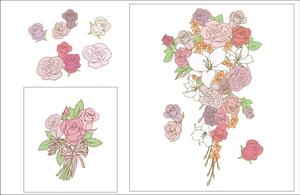 cozou (cozou)さんの転写紙の花束の絵柄に色を塗って下さい。への提案